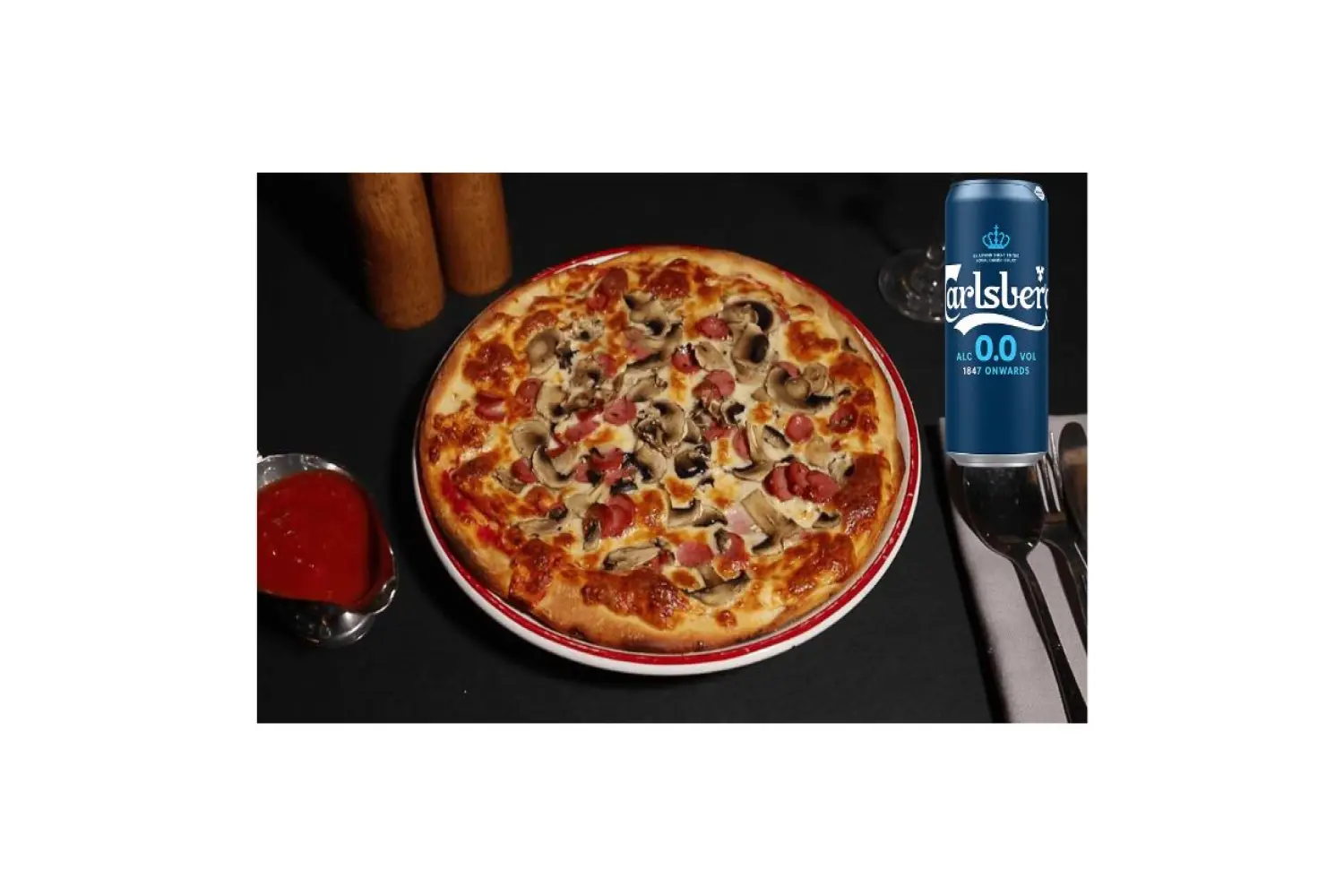 Pizza Quatro Stagioni GIGANT + 1 doza Bere Carlsberg F A Gratuit