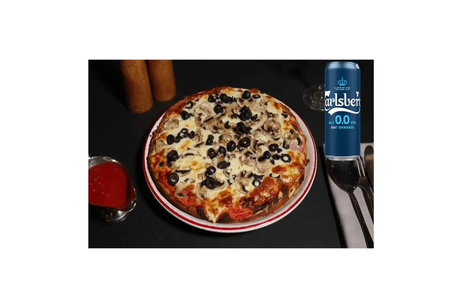 Pizza Capricciosa GIGANT + 1 doza Bere Carlsberg F A Gratuit